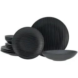CREATABLE Kombiservice »Waves Black«, 12-teilig