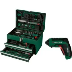 PARKSIDE® Werkzeugkoffer mit 4 V - Akkuschrauber »PWBM A1«, 92-teilig