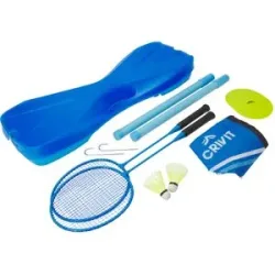 CRIVIT Badminton Komplett-Set, für bis zu zwei Spieler