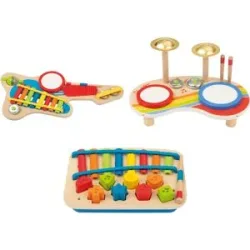 LUPILU® Musikinstrument 6-in-1 / Xylophon-Piano / Trommeltisch