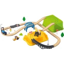 LUPILU® Holzeisenbahn-Set, 42-teilig