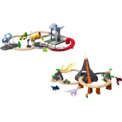 LUPILU® Holz Eisenbahnset XL City / Dino