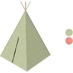 PLAYTIVE Tipi Spielzelt Waldtiere, aus massivem Kiefernholz