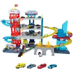 MAJORETTE Double Track Garage, inkl. 4 Fahrzeuge