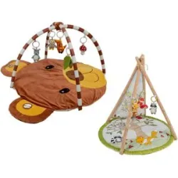LUPILU® Baby-Activity Tipi / Decke, mit bunten Plüsch-Anhängern