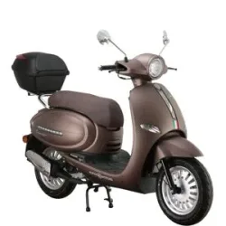 Alpha MOTORS Motorroller Cappucino 125 ccm 85 km/h EURO 5+ mattbraun inkl. Topcase