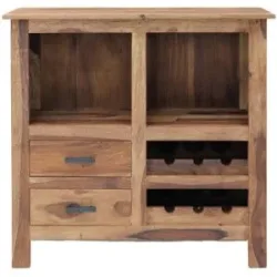 LAKSHMI-indisches-moebelhaus.de Barschrank Rami 90x90x35 aus indischem Sheesham-Massivholz