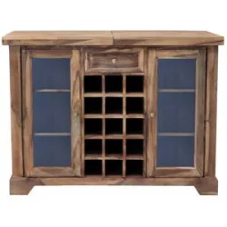 LAKSHMI-indisches-moebelhaus.de Barschrank 120x90x50 aus indischem Sheesham-Massivholz
