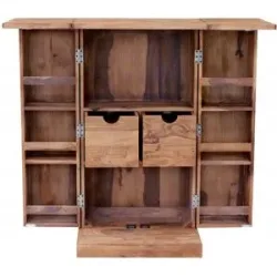 LAKSHMI-indisches-moebelhaus.de Aufklappbarer Barschrank 55x100x40 aus indischem Sheesham-Massivholz