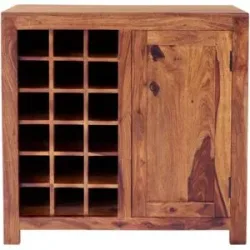 LAKSHMI-indisches-moebelhaus.de Barschrank Kali 90x90x45 aus indischem Sheesham-Massivholz