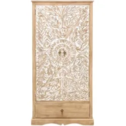 LAKSHMI-indisches-moebelhaus.de Schrank Sita 120x200x60 aus indischem Mango-Massivholz