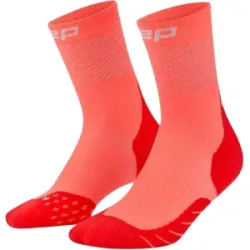 CEP PRO RUN REFLECTIVE SOCKS MID CUT 3.0 Damen Neon Coral 34-37