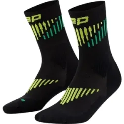 CEP CORE RUN MERINO SOCKS MID CUT 3.0 Herren BLACK/LIME Gr. 39-42