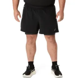 ASICS ROAD 2N1 5 INCH SHORT Herren PERFORMANCE BLACK/GRAPHITE GREY XXL