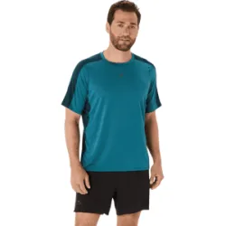 ASICS FUJITRAIL ELITE S/S TOP Herren Atlantis Blue/Saxon Green M