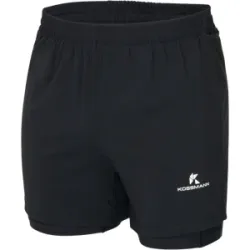 KOSSMANN 2IN1 RUN SHORT Unisex Schwarz/Weiss XS