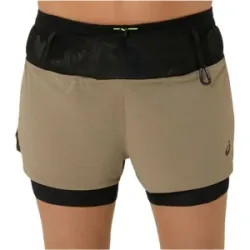 ASICS FUJITRAIL 2IN1 SHORT Damen Braun XS
