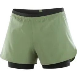 SALOMON CROSS 2IN1 SHORTS Damen Grün XL