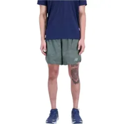 NEW BALANCE PRINTED IMPACT RUN 5 INCH SHORT Herren Grün S