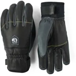 Hestra Leder Skihandschuhe Omni Trigger Glove Black/Grey für Herren aus Leder Größe 7 schwarz
