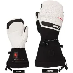Lenz Beheizbare Fäustlinge Heat Glove 9.0 Finger Cap Mittens Women Blanche / Noir für Damen aus Wolle Größe XS Weiß
