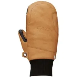 Snowlife Fäustlinge aus Leder und Wolle Smitten Leather Nature für Herren aus Wolle Größe M Braun