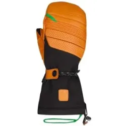 Lenz Beheizbare Fäustlinge Heat Glove 9.0 Finger Cap Mittens Men Marron / Noir für Herren aus Wolle Größe XL Orange