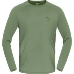 Norrona Thermounterhemd aus Merinowolle Femund PureUll Long Sleeve M Deep Lichen Green für Herren aus Wolle Größe L Khaki