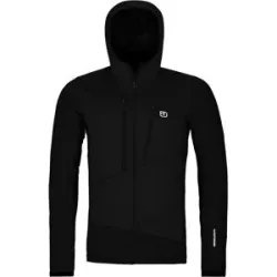 Ortovox Polaire à capuche en laine de mérinos Fleece Grid Hoody M Black Raven für Herren aus Wolle Größe M schwarz
