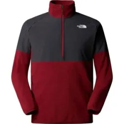 The North Face Half Zip Fleece M Glacier Heavyweight 1/2 Zip Sumac Asphalt Grey für Herren Größe S Rot