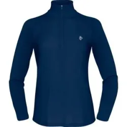 Norrona Merinowoll-Oberteil Femund PureUll Zip Neck W Indigo Night für Damen aus Wolle Größe M Navy blau