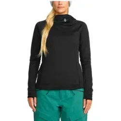 Volcom Fleece-Sweatshirt mit Kapuze Gridlock Balaclava P/O W Black für Damen Größe S schwarz