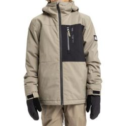 Quiksilver Ski/Snowboardjacke Side Hit Solid Youth Jacket Fallen Rock  Kindergröße 10 Jahre Beige