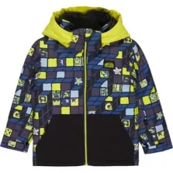 Quiksilver Ski/Snowboardjacke Little Mission Kids Jacket 3D Checker Yellow Plum  Kindergröße 4-5 Jahre Gelb