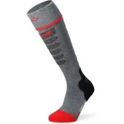 Lenz Beheizbare Socken Heat Sock 5.1 Toe Cap Slim Fit Grise / Rouge  aus Wolle Größe 45-47 Grau