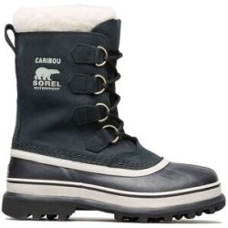 Sorel Après-skis chauds et imperméables Caribou Black/Stone für Damen aus Leder Größe 41 schwarz
