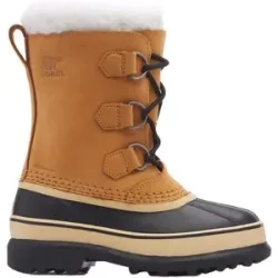 Sorel Warme und wasserfeste Apres Ski Youth Caribou? Wp Buff  aus Leder Kindergröße 2 US Braun