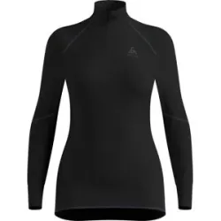 Odlo Funktionsunterhemd mit Reißverschluss BL Top Turtle Neck LS Half Zip Active X-Warm Eco W Black für Damen Größe M schwarz