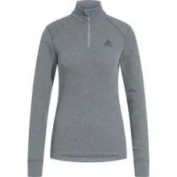 Odlo Technischer Baselayer BL Top Turtle Neck LS Half Zip Active Warm Eco W Steel Grey Melange für Damen Größe S Grau