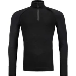 Ortovox Langärmeliges technisches Merino-Shirt 230 Competition Zip Neck M Black Raven für Herren aus Wolle Größe L schwarz