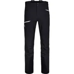 Ortovox Winddichte und wasserabweisende Skitourenhose Pizol Pants M Black Raven für Herren aus Softshell Größe M schwarz
