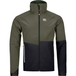 Ortovox Leichte, atmungsaktive und winddichte Skijacke für Wanderungen Punta Berrino Hooded Jacket M Dark Wild Herbs für Herren aus Softshell -