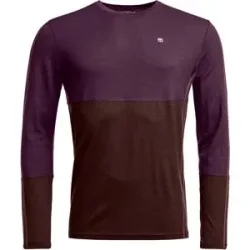 Ortovox Technisches Langarm-Top aus Merinowolle 185 Rock'N'Wool LS M Dark Wild Berry für Herren aus Wolle Größe L Bordeaux