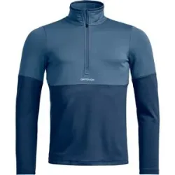 Ortovox Polaire demi-zippée respirante Fleece Light Zip Neck M Blue Nunatak für Herren aus Wolle Größe L Navy blau
