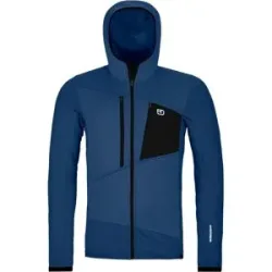 Ortovox Polaire à capuche en laine de mérinos Fleece Grid Hoody M Blue Nunatak für Herren aus Wolle Größe M Navy blau