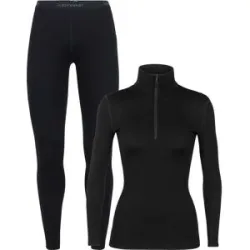 Icebreaker Unterwäsche aus Merinowolle Pack W Merino 260 Tech LS Half Zip Black für Damen aus Wolle