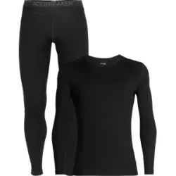 Icebreaker Sous-vêtement en laine de mérinos Pack M Merino 260 Tech LS Crewe Black für Herren aus Wolle