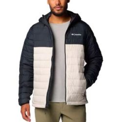 Columbia Stepp- Und Daundenjacken isolierend und wasserabweisend Powder Lite II Hooded Jacket Dark Stone Black für Herren Größe L schwarz