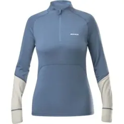 Eider Langarm-T-Shirt aus Merinowolle &ndash; Damen / Frau &ndash; Sarenne Merino Half Zip W Sarenne Merino Half Zip Storm Blue für Damen aus