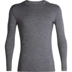 Icebreaker Sous-vêtement en laine de mérinos M Merino 200 Oasis LS Crewe Gritstone Heather für Herren aus Wolle Größe XXL Grau